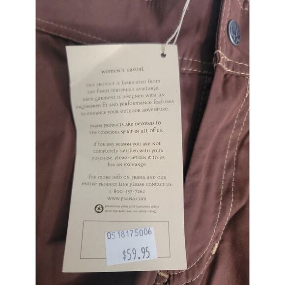 prAna Trinity Pant Sz Womens SZ M Wide Leg Chocolate Brown Gorpcore Outdoor NEW - Picture 7 of 14